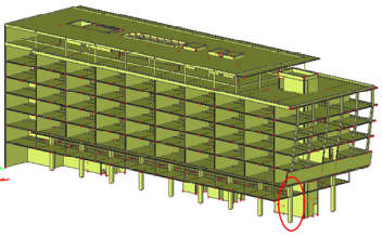 3D structure model of the Hotel in River City complex with marked solved column
