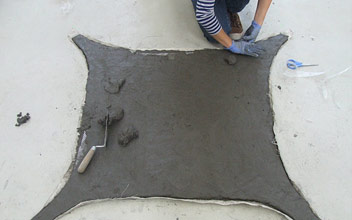 Application of concrete mixture